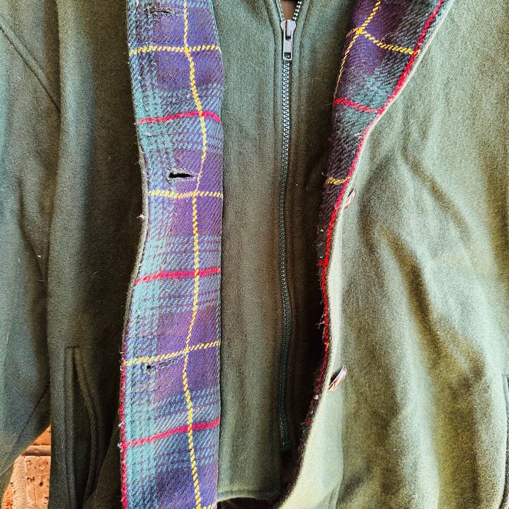 Herman Kay Dark Green Hooded Zip and Button Up Jacket - Picture 5 of 6
